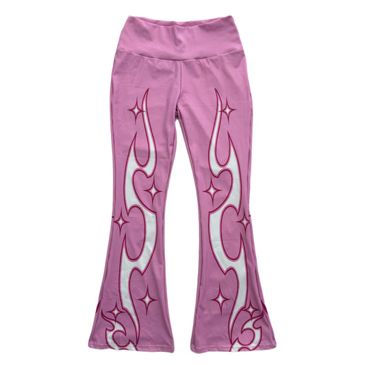 Burn Baby Pink Flare Yoga Pants