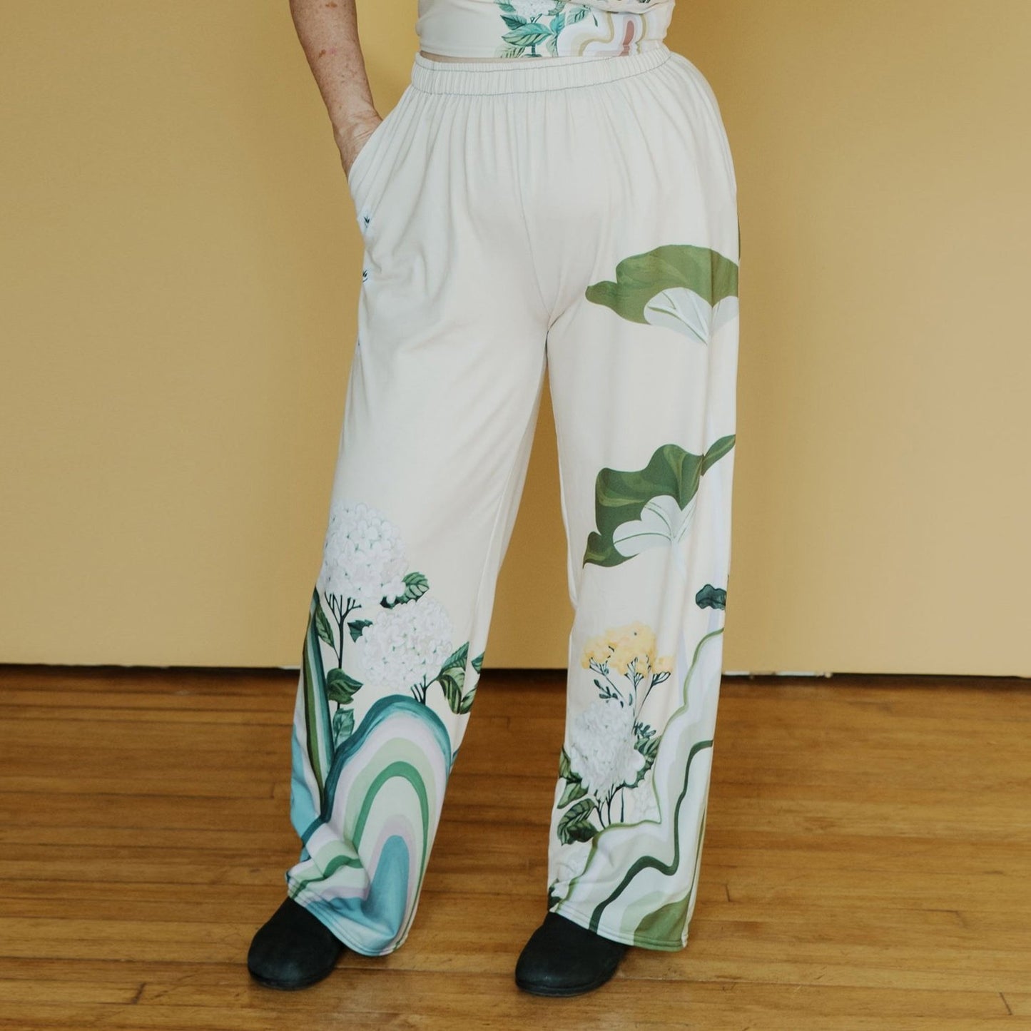 Hydrangea Wide Leg Unisex Pants