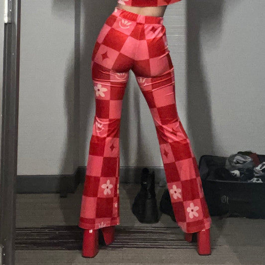 Kiss Me Women's Velvet Flare Leg Pants