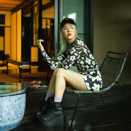 Black Third Eye Bloom Mesh Shirt (Pre-Order)