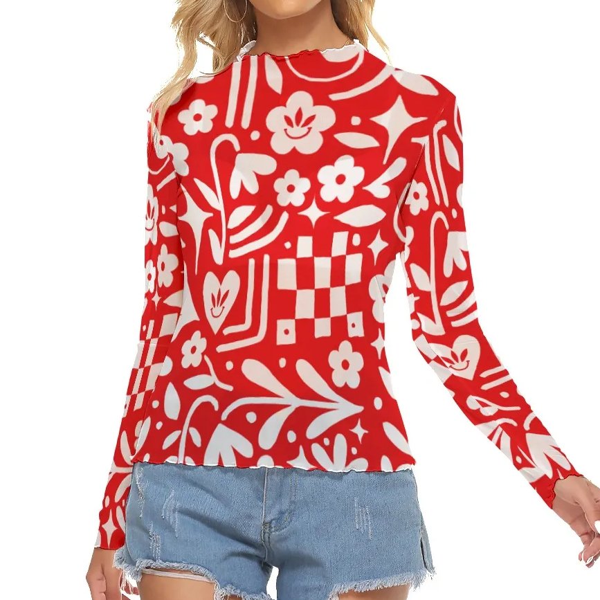 Red Third Eye Bloom Mesh Shirt (Pre-Order)