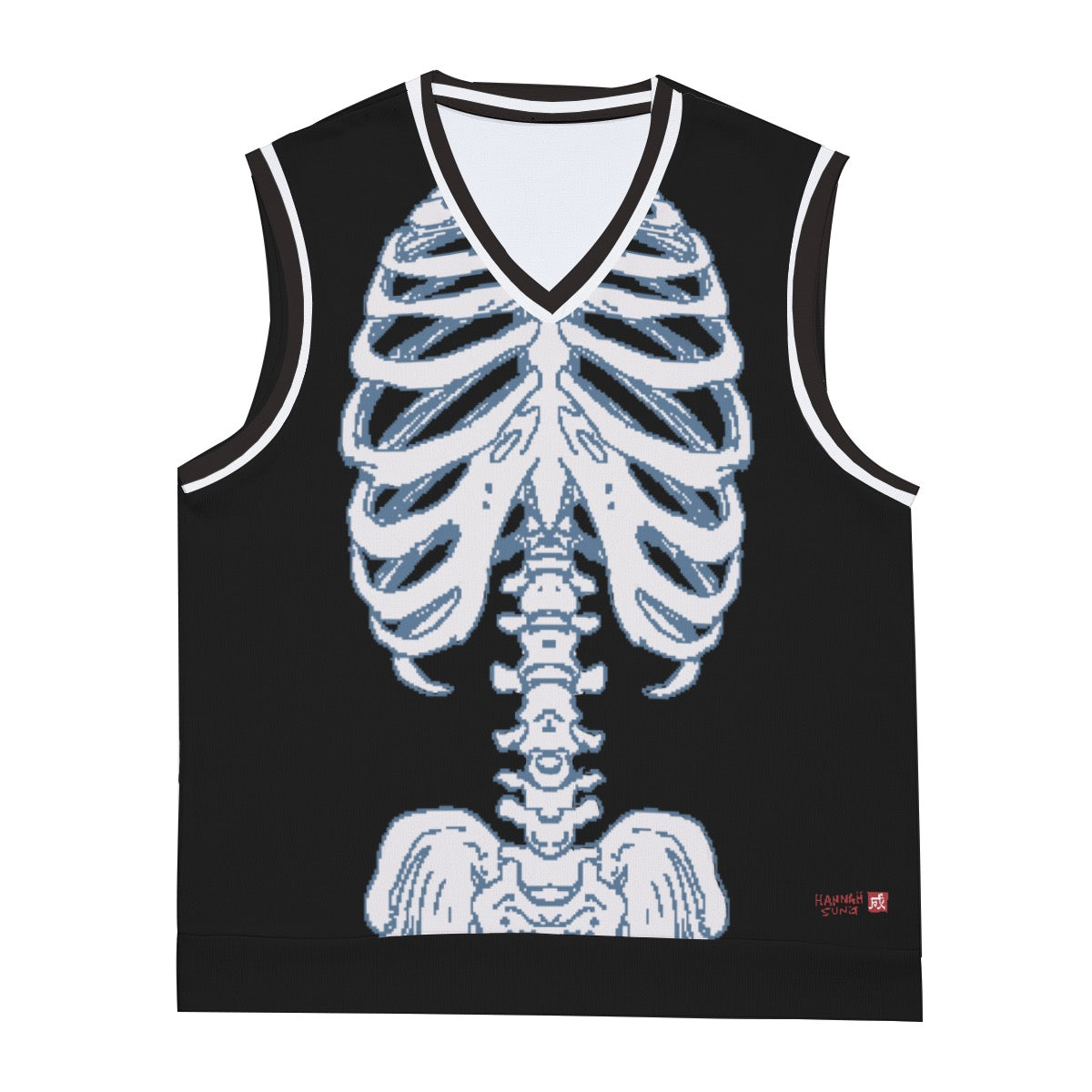Mr. Skelly Boi Men’s Knitted V-neck Vest Black
