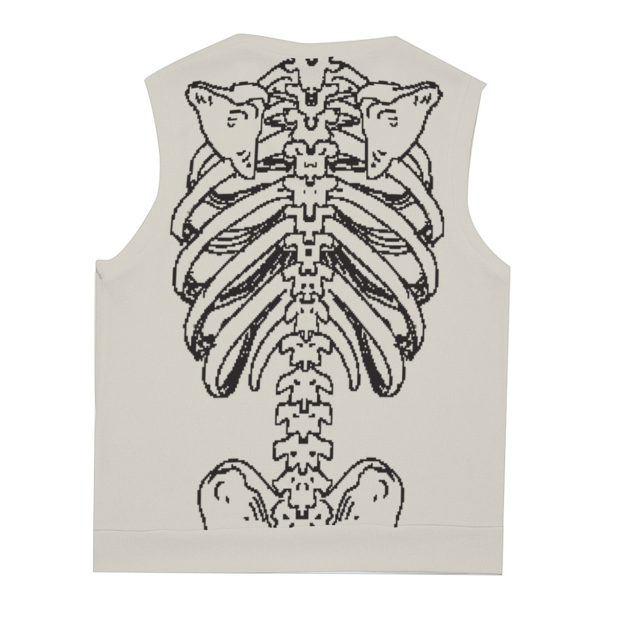 Mr. Skelly Boi Men's Knitted V-neck Vest Beige