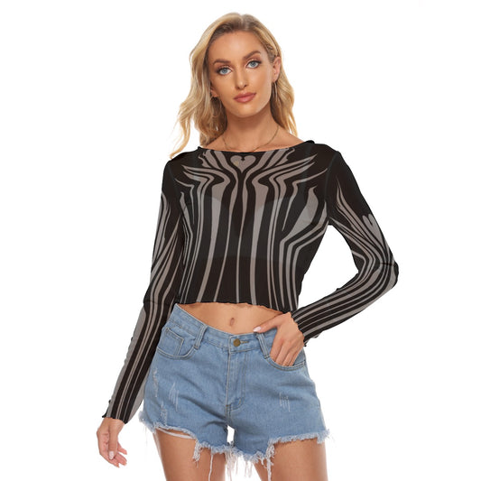 CyberLuv sheer Mesh Shirt Black
