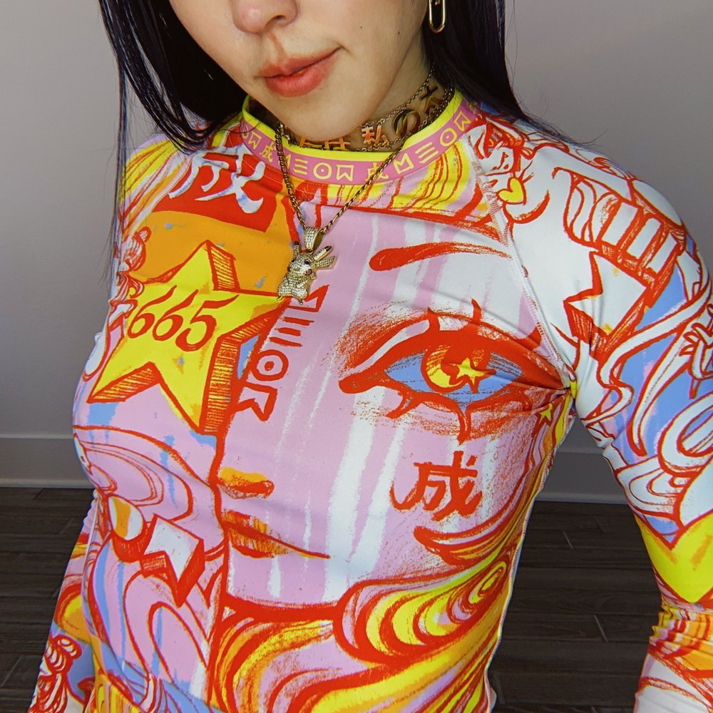 "Come True" Pink/Yellow Long Sleeve Shirt