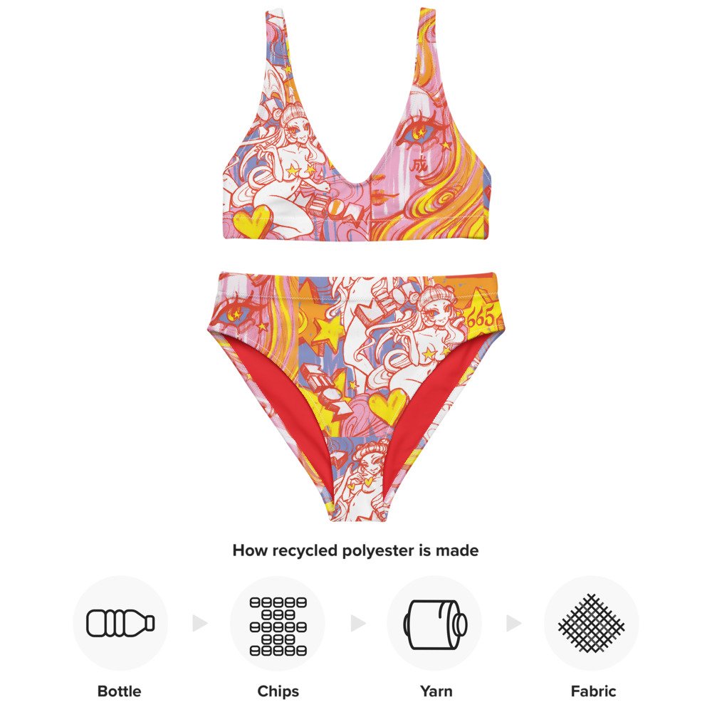 "Come True" Pink/Yellow Swimsuits