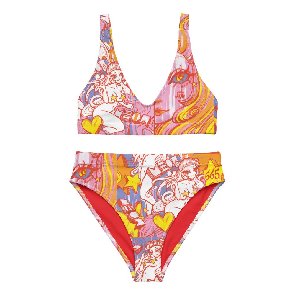 "Come True" Pink/Yellow Swimsuits