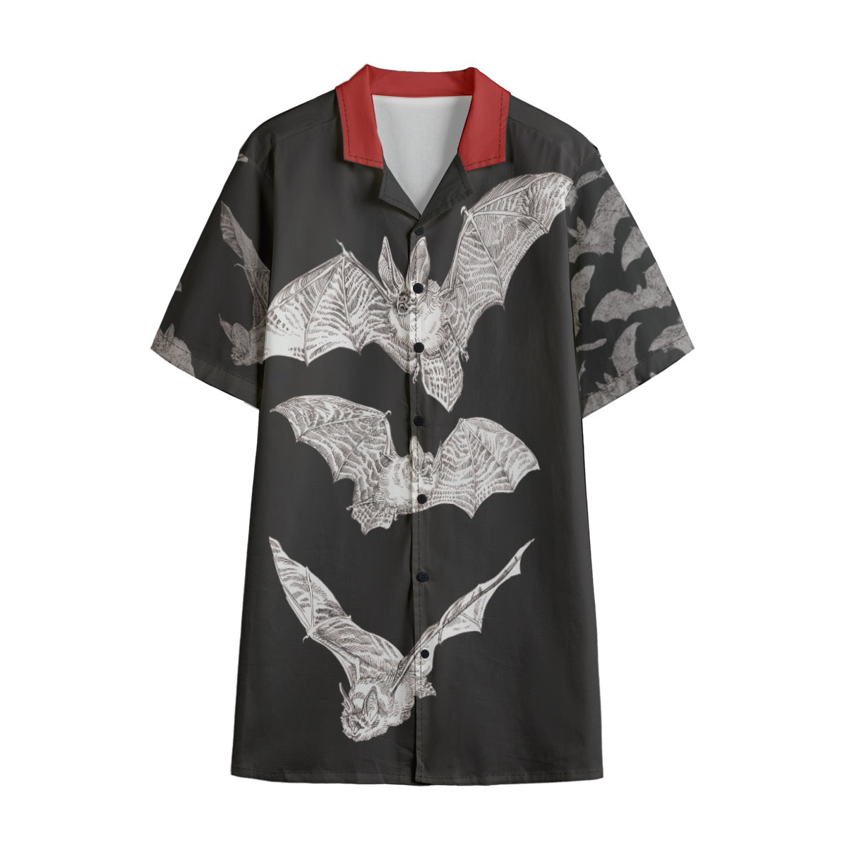 Bat Omen Hawaiian Camp Collar Shirt (Cotton)