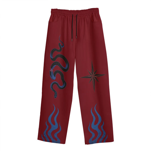 Red Curse Unisex Straight Casual Cotton Pants