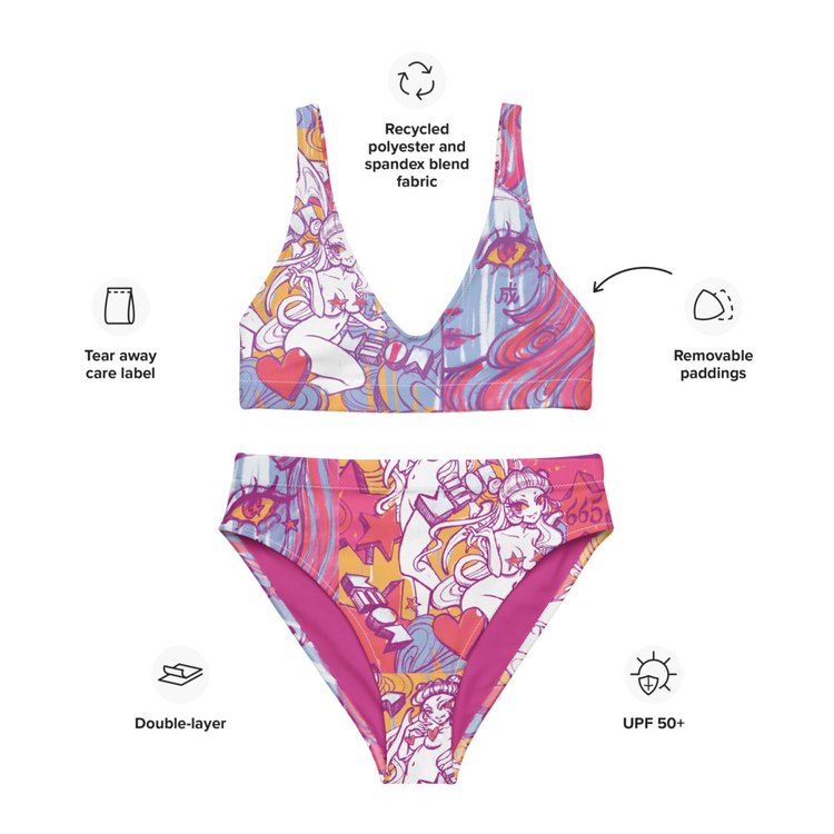 "Come True" Pink/Blue Swimsuits