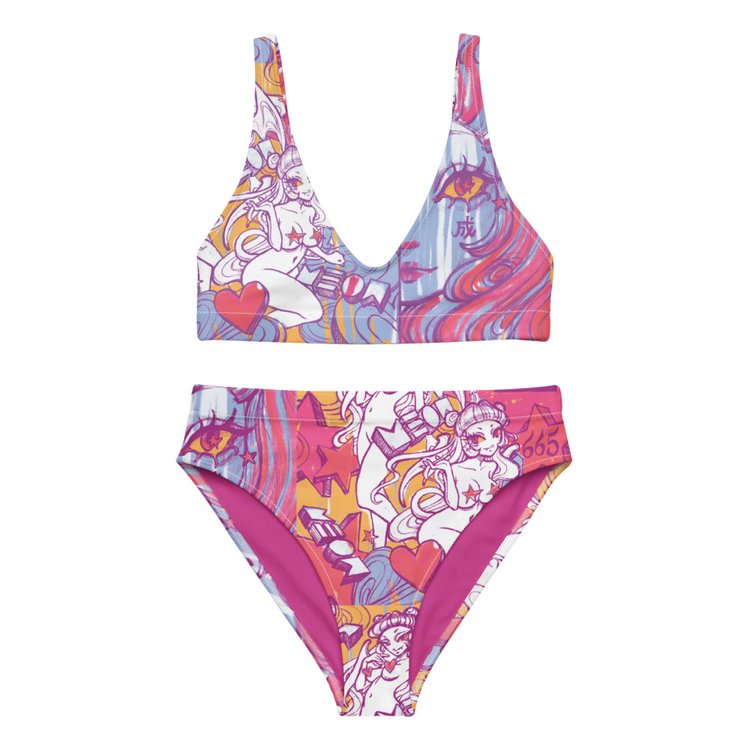 "Come True" Pink/Blue Swimsuits