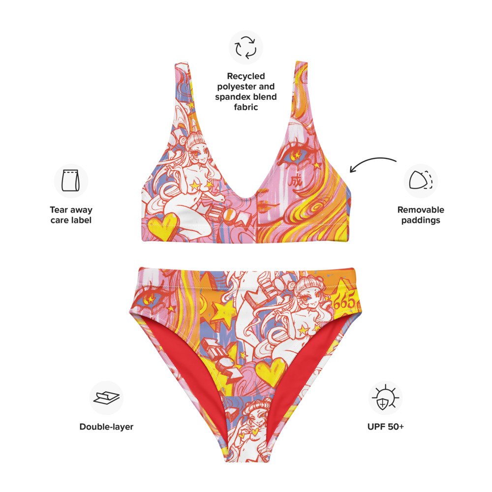 "Come True" Pink/Yellow Swimsuits
